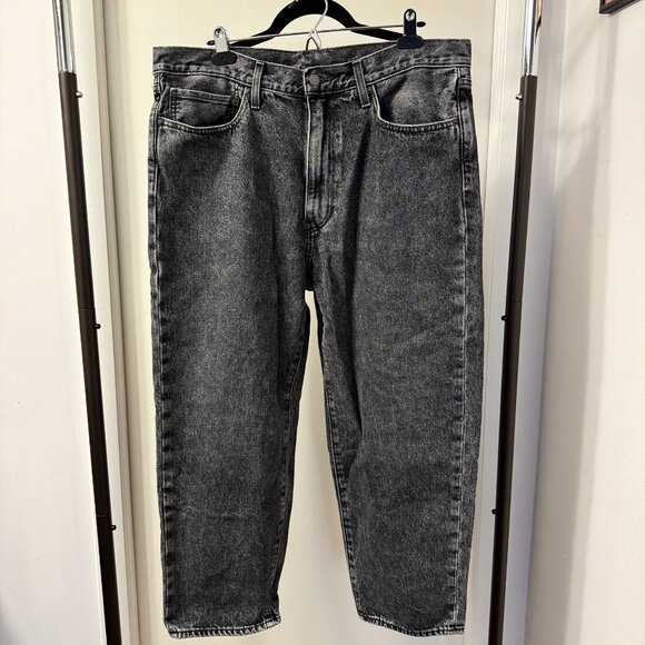 LEVI'S PREMIUM Black Stay Loose Taper Fit Cropped Men's Jeans - size 36 - Picture 1 of 11